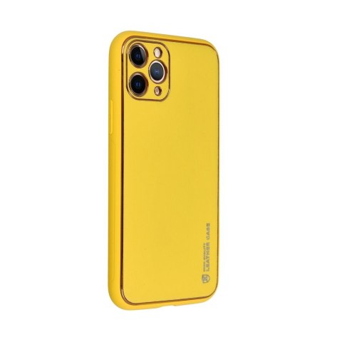 Etui LEATHER CASE skórzany do iPhone 15 Pro Max żółty
