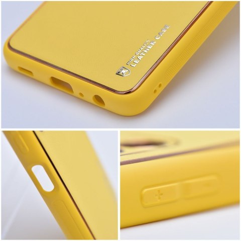 Etui LEATHER CASE skórzany do iPhone 15 Pro Max żółty