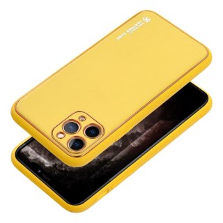 Etui LEATHER CASE skórzany do iPhone 15 Pro żółty