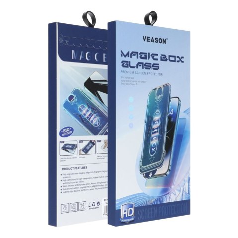 Szkło Hartowane 6D Pro Veason Easy-Install Glass + Aplikator - do Iphone 15 czarny