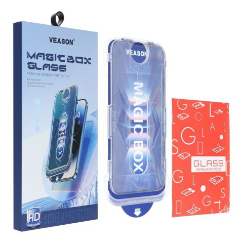 Szkło Hartowane 6D Pro Veason Easy-Install Glass + Aplikator - do Iphone 15 czarny
