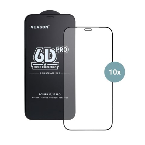 Szkło Hartowane 6D Pro Veason Glass (SET 10in1) - do Iphone XR / 11 czarny