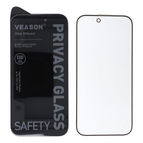 Szkło Hartowane 6D Pro Veason Privacy Glass - do Iphone 15 czarny