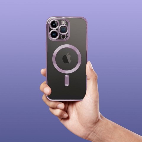 Futerał ELECTRO MAG COVER kompatybilny z MagSafe do IPHONE 12 fioletowy