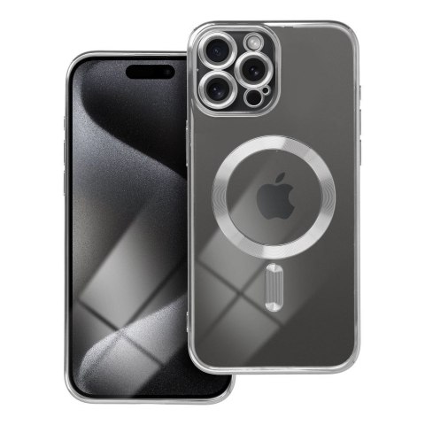 Etui ELECTRO MAG COVER kompatybilny z MagSafe do iPhone 15 Pro Max srebrny