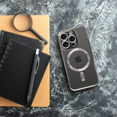 Etui ELECTRO MAG COVER kompatybilny z MagSafe do iPhone 15 Pro Max tytanowy szary
