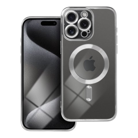Etui ELECTRO MAG COVER kompatybilny z MagSafe do iPhone 15 Pro srebrny