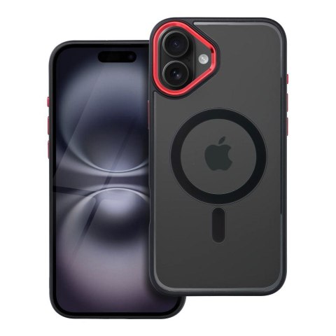Etui COLOR EDGE MAG COVER kompatybilny z MagSafe do iPhone 16 Plus czarno czerwony