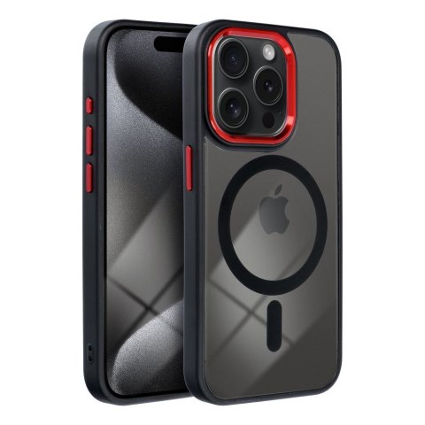 Etui COLOR EDGE MAG COVER kompatybilny z MagSafe do iPhone 16 Plus czarno czerwony