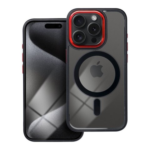 Etui COLOR EDGE MAG COVER kompatybilny z MagSafe do iPhone 16 Plus czarno czerwony