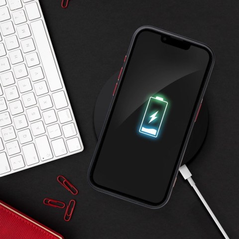 Etui COLOR EDGE MAG COVER kompatybilny z MagSafe do iPhone 16 Plus czarno czerwony