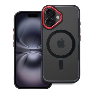 Etui COLOR EDGE MAG COVER kompatybilny z MagSafe do iPhone 16 czarno czerwony
