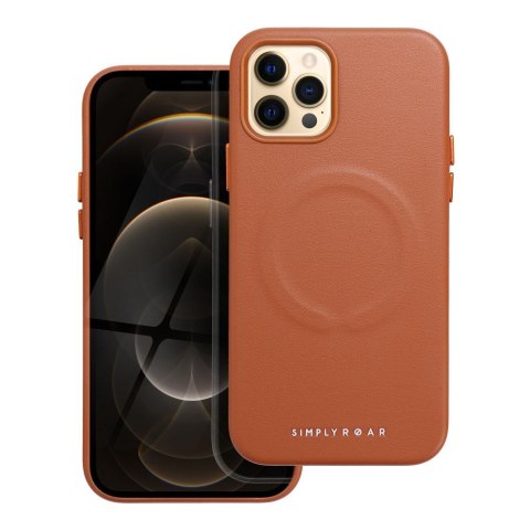 ROAR Etui LEATHER MAG kompatybilny z MagSafe do iPhone 12 Pro Brązowy