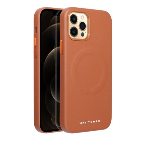 ROAR Etui LEATHER MAG kompatybilny z MagSafe do iPhone 12 Pro Brązowy