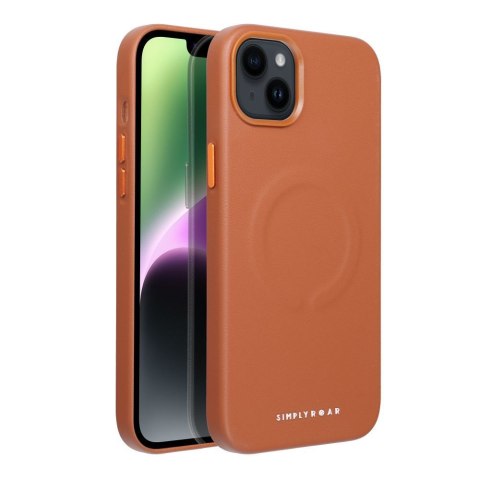 ROAR Etui LEATHER MAG kompatybilny z MagSafe do iPhone 14 Plus Brązowy