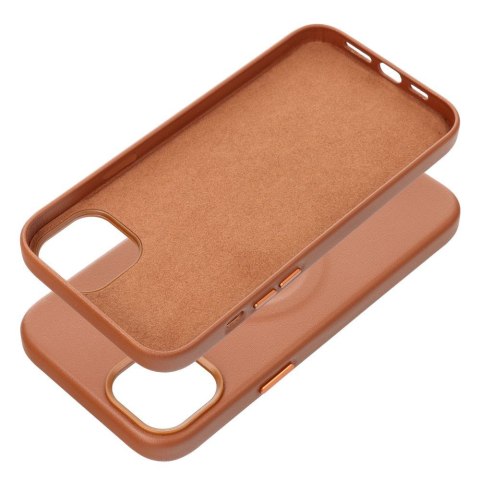 ROAR Etui LEATHER MAG kompatybilny z MagSafe do iPhone 14 Plus Brązowy