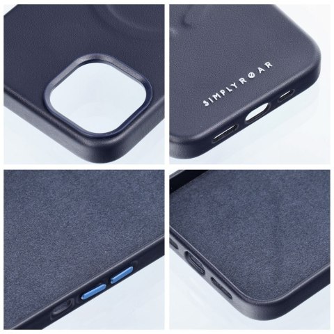ROAR Etui LEATHER MAG kompatybilny z MagSafe do iPhone 14 Plus Granatowy