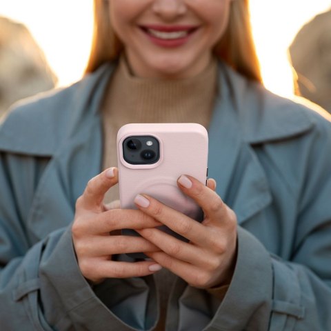 ROAR Etui LEATHER MAG kompatybilny z MagSafe do iPhone 14 Plus Różowy
