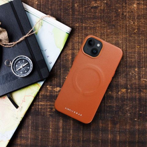 ROAR Etui LEATHER MAG kompatybilny z MagSafe do iPhone 14 Pro Brązowy