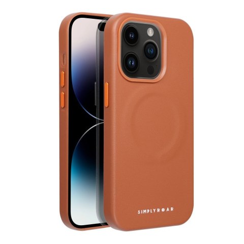 ROAR Etui LEATHER MAG kompatybilny z MagSafe do iPhone 14 Pro Brązowy