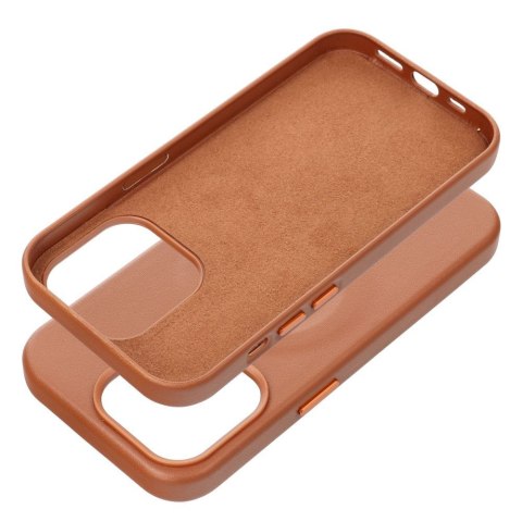 ROAR Etui LEATHER MAG kompatybilny z MagSafe do iPhone 14 Pro Brązowy