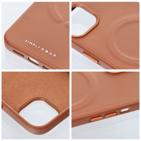 ROAR Etui LEATHER MAG kompatybilny z MagSafe do iPhone 14 Pro Brązowy