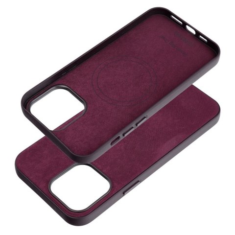 Etui WOVEN MAG COVER kompatybilny z MagSafe do iPhone 13 Pro Max burgundowy