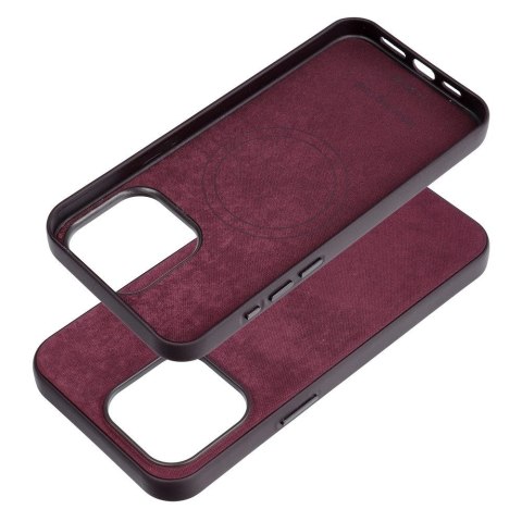 Etui WOVEN MAG COVER kompatybilny z MagSafe do iPhone 15 Pro Max burgundowy