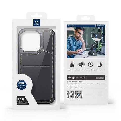 DUX DUCIS Etui RAFI II MAG z podstawką kompatybilny z MagSafe do iPhone 15 Pro Max czarny