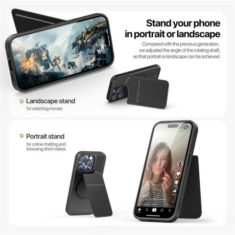 DUX DUCIS Etui RAFI II MAG z podstawką kompatybilny z MagSafe do iPhone 15 Pro czarny