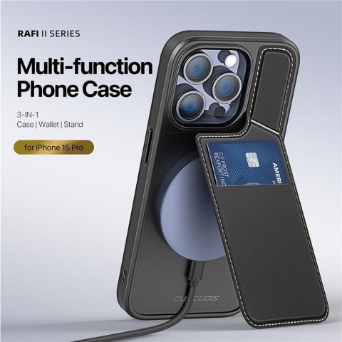 DUX DUCIS Etui RAFI II MAG z podstawką kompatybilny z MagSafe do iPhone 15 Pro czarny