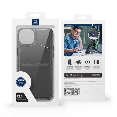 DUX DUCIS Etui RAFI II MAG z podstawką kompatybilny z MagSafe do iPhone 15 czarny
