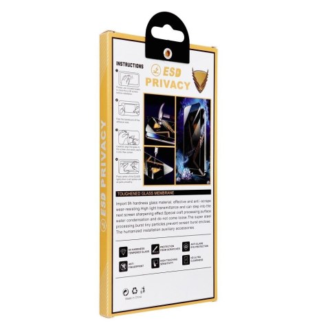 Szkło Hartowane OG Premium Privacy Glass - do Iphone 15 czarny