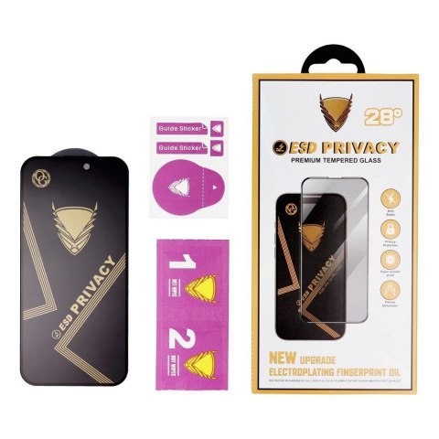 Szkło Hartowane OG Premium Privacy Glass - do Iphone 15 czarny
