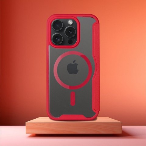 Etui SMART MAG kompatybilna z MagSafe do iPhone 15 Pro Max czerwona