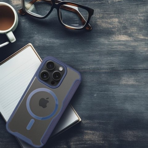 Etui SMART MAG kompatybilna z MagSafe do iPhone 15 Pro Max niebieska