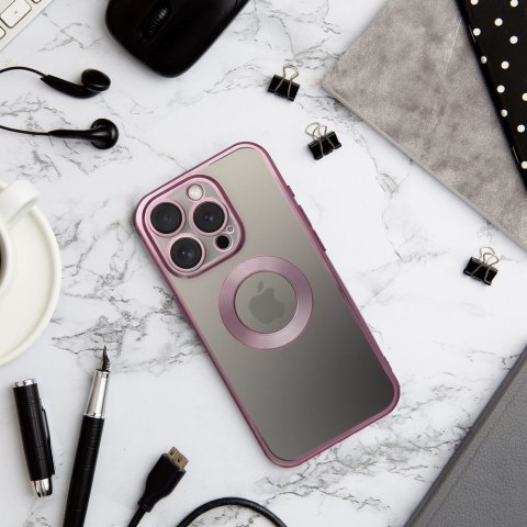 Etui GLAM do iPhone 14 pudrowy róż