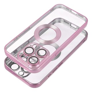 Etui GLAM do iPhone 15 Pro pudrowy róż