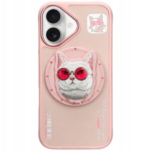 Nimmy Glasses Cool Cat MagSafe – różowe etui do iPhone 16