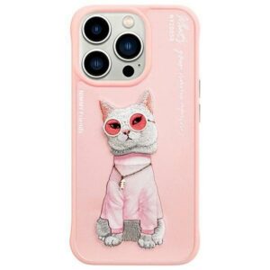 Nimmy Glasses Cool Cat – różowe etui do iPhone 15 Pro Max
