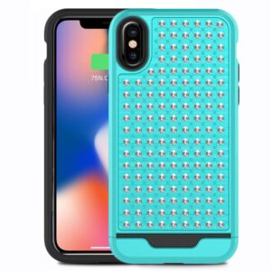 Etui Zizo do iPhone X, turkusowo-czarne