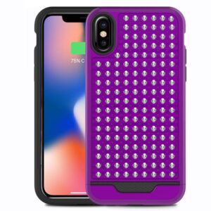 Etui Zizo do iPhone X, fioletowo-czarne
