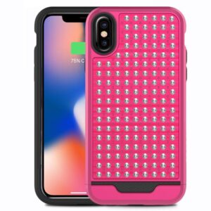 Etui Zizo do iPhone X, różowo-czarne