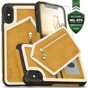 Etui Zizo do iPhone X, jasnobrązowo-brązowe