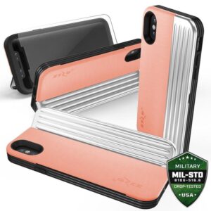 Etui Zizo do iPhone XS / X, brzoskwiniowo-srebrne