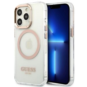 Guess Metal Outline Magsafe - Etui iPhone 13 Pro Max (przezroczysty / złoty)