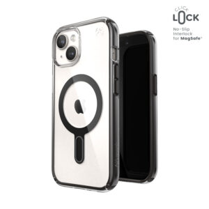 Speck Presidio Perfect-Clear ClickLock & MagSafe - Etui iPhone 17e / 16e / 15 / 14 / 13 (Clear / Frosted Black / Slate Grey)