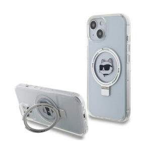 Karl Lagerfeld Ring Stand Choupette Head MagSafe - Etui iPhone 15 (biały)