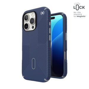 Speck Presidio2 Grip ClickLock & MagSafe - Etui iPhone 16 Pro (Coastal Blue / Dust Grey / White)