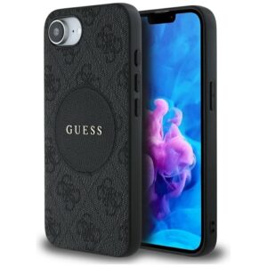 Guess 4G Circle Classic Logo MagSafe - Etui do iPhone 16e (czarny)